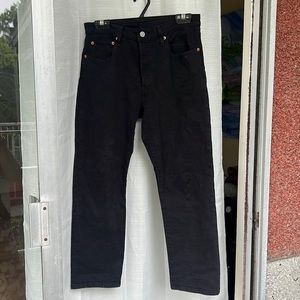 LEVIS 501 ORIGINAL CROPPED WOMENS JEANS BLACK W28 L26